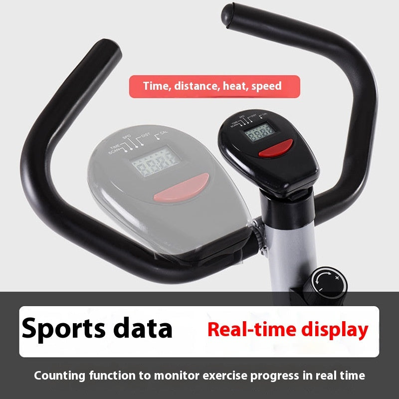 home office spinning fitness bicycle with resistance ribbon for cardio workout and indoor cycling training