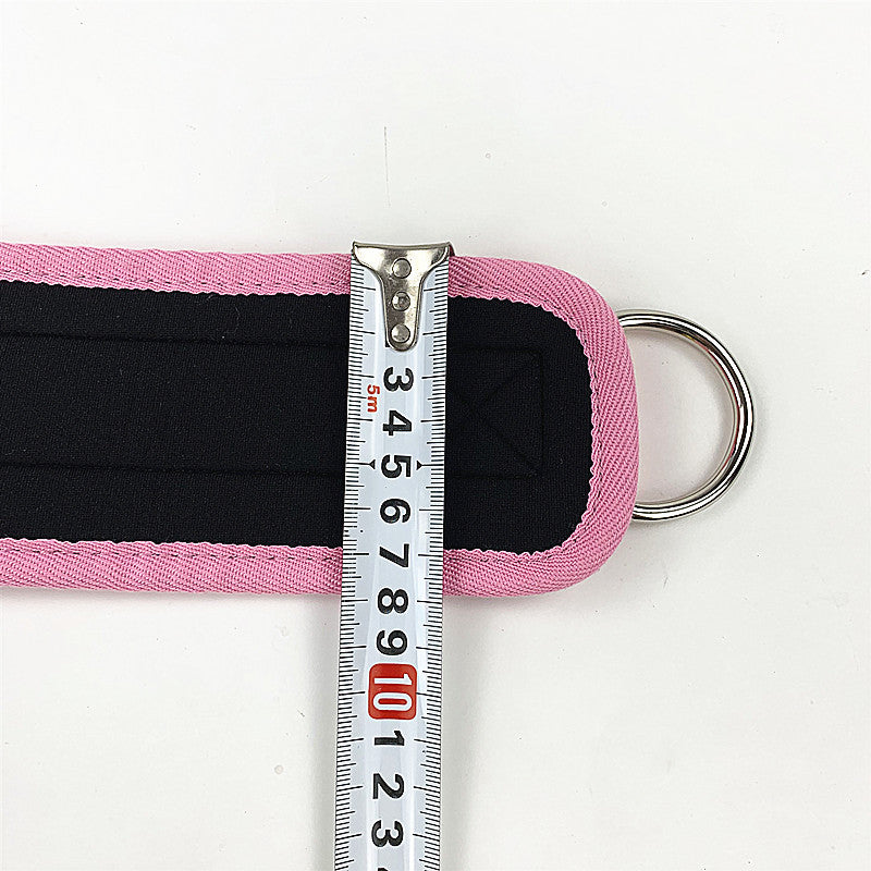d-ring fitness ankle strap for hip stretching, leg pull and strength training cable machine attachment