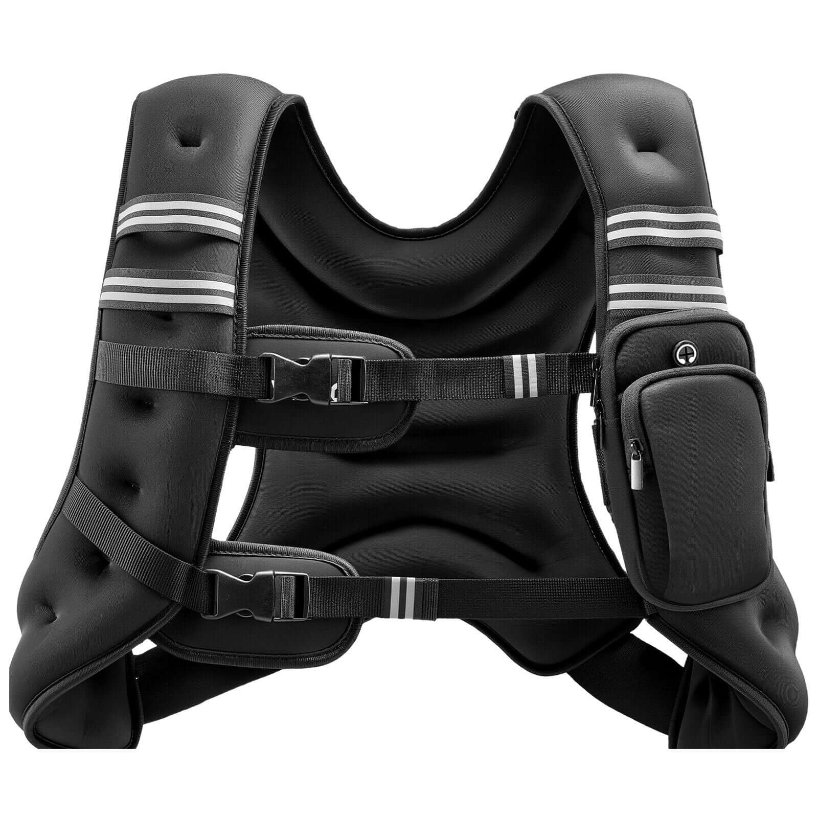 25 lbs adjustable weighted vest for men and women with reflective stripe for strength training, running, and muscle building